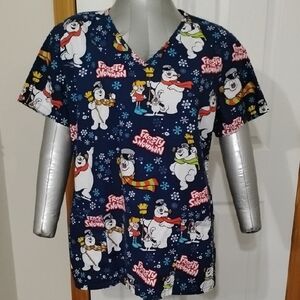 Frosty the Snowman Scrub Top